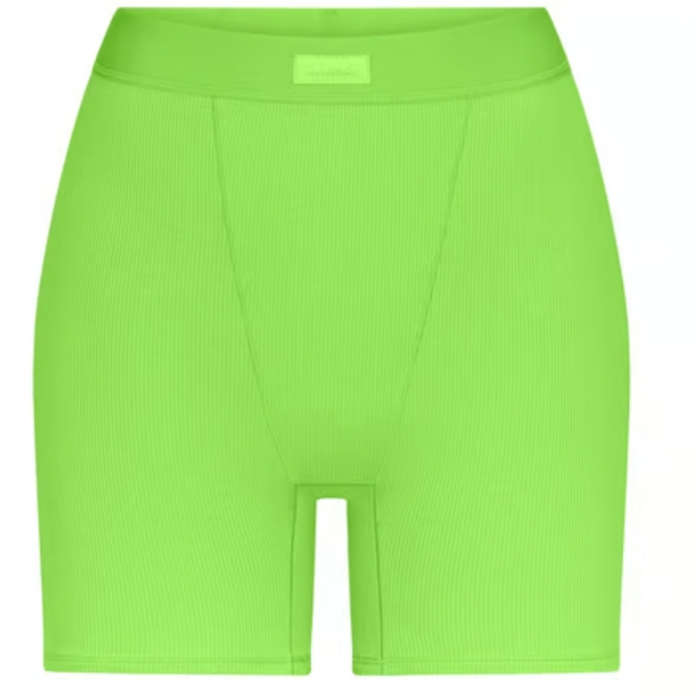SKIMS - COTTON RIB BOXER (NEON GREEN)